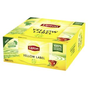 Lipton Te Yellow Label, svart, 100 inslagna tepåsar 100/fp