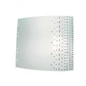 PLATSREGISTER VIT PP, SVART TRYCK 1-12