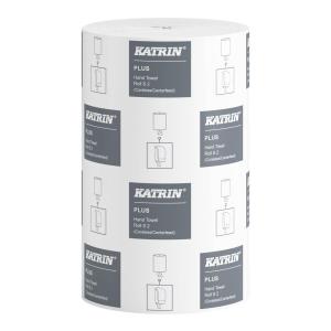 KATRIN Torkrulle Plus S2 2-lagers, 214 ark, utan hylsa, 280 mm, vita 12/fp