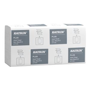 KATRIN Pappershandduk Plus Nonstop M2 Z-vikt 2-lagers vit 2400/fp