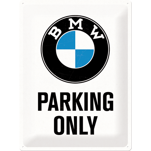 BMW - Parking only - metallskylt 30x40cm