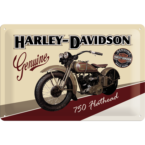 Harley-Davidson, genuine - metallskylt 20x30cm