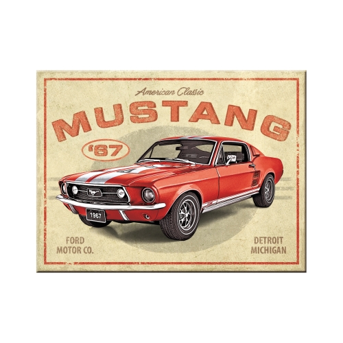"Magnet "Mustang", 8x6 cm"