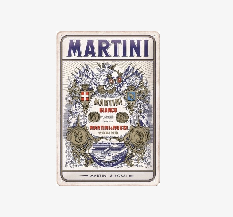 "Metallskylt "Martini - Bianco   Vermouth Label" 20x30 cm"
