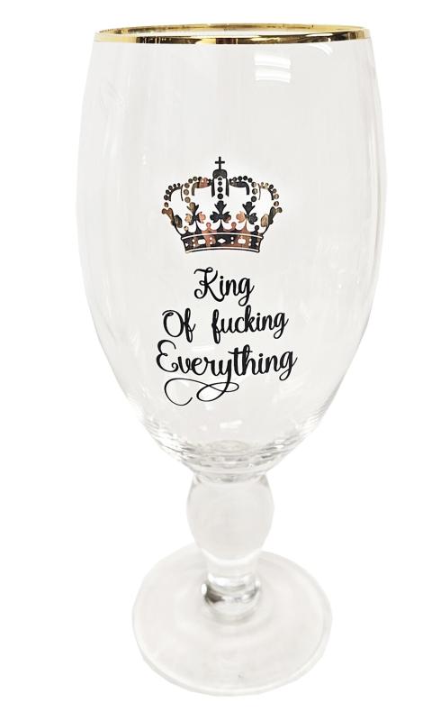 King of fucking everything - Ölglas    H:22cm