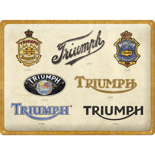 Metallskylt 40x30 Triumph logo evolution