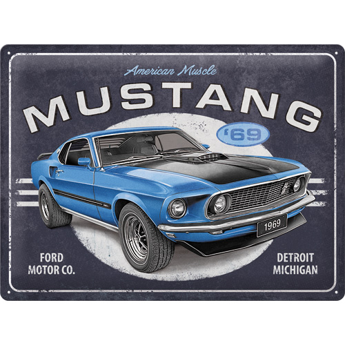 Ford Mustang - 1969   Mach 1 - special edition  - Metallskylt   30x40cm