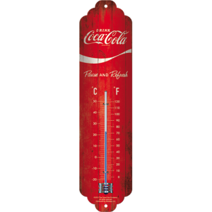Termometer - Coca cola - 6,5 x 28 cm,  metall