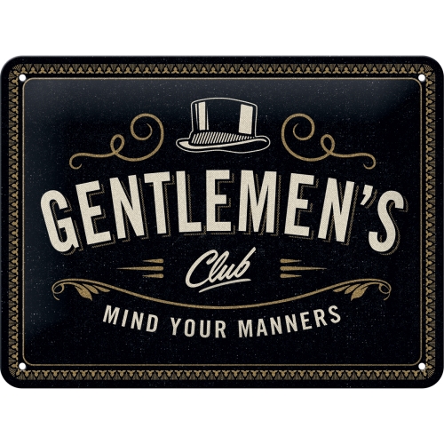 "Metallskylt "Gentlemen's Club"   15x20 cm