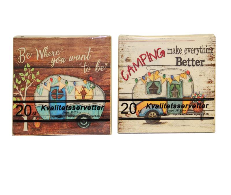 Servetter 33x33cm - Camping