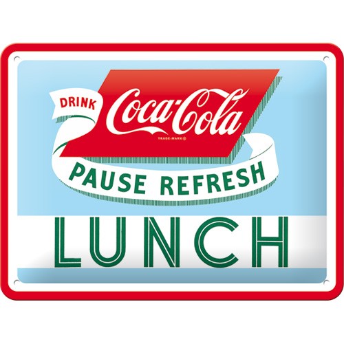 "Metallskylt ""Coca-Cola Lunch""   15x20 cm