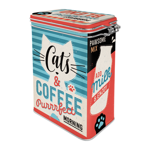 Cats & Coffe - Plåtburk 1,3L (kaffeburk)