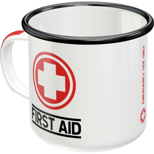 Emaljmugg "First Aid Classic", 8,5  x 9 cm, 0,33L"