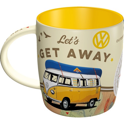 "Mugg ""VW - Lets get away"",   8,5 x 9 cm, 0,33L