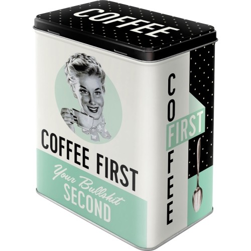Coffe first - Plåtburk 3 liter