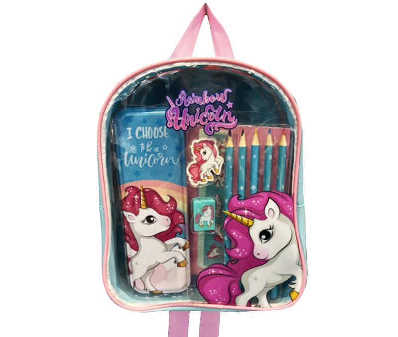 Pennset i väska 25*20cm - Unicorn