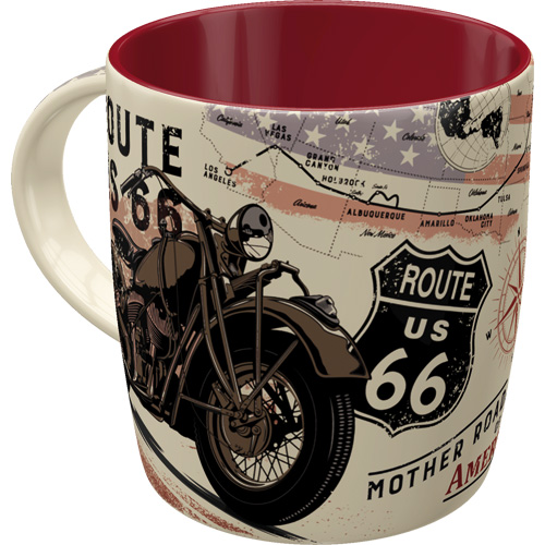 "Mugg "Route 66 - bike map", 8,5   x 9 cm, 0,33L