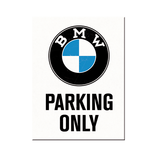 Magnet - BMW parking only (8x6 cm)