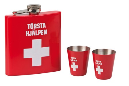 Set med Plunta & Snapskoppar  "Första Hjälpen"