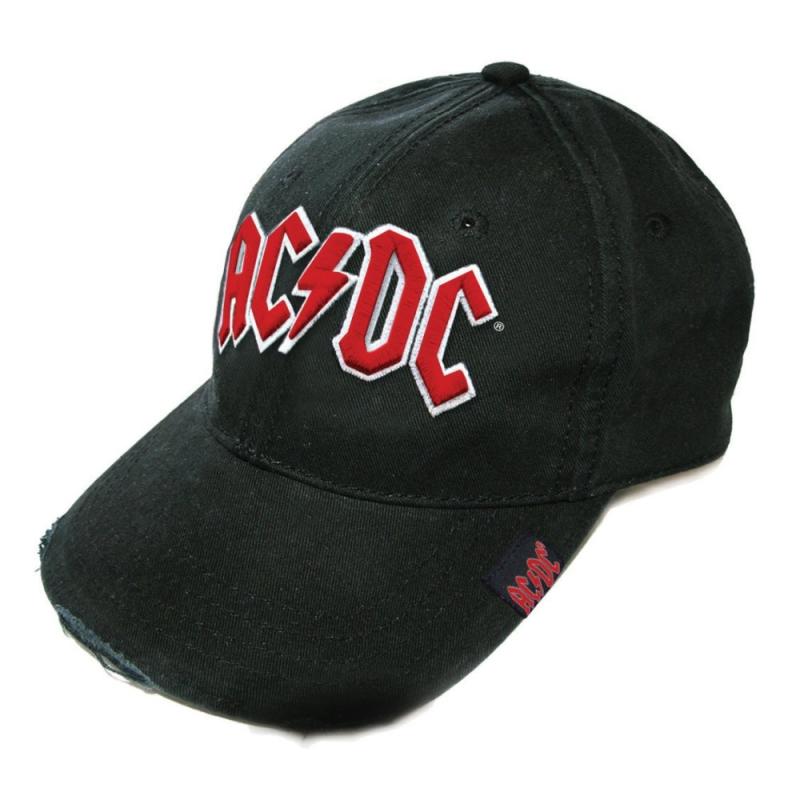 AC/DC UNISEX BASEBALL CAP: RED LOGO