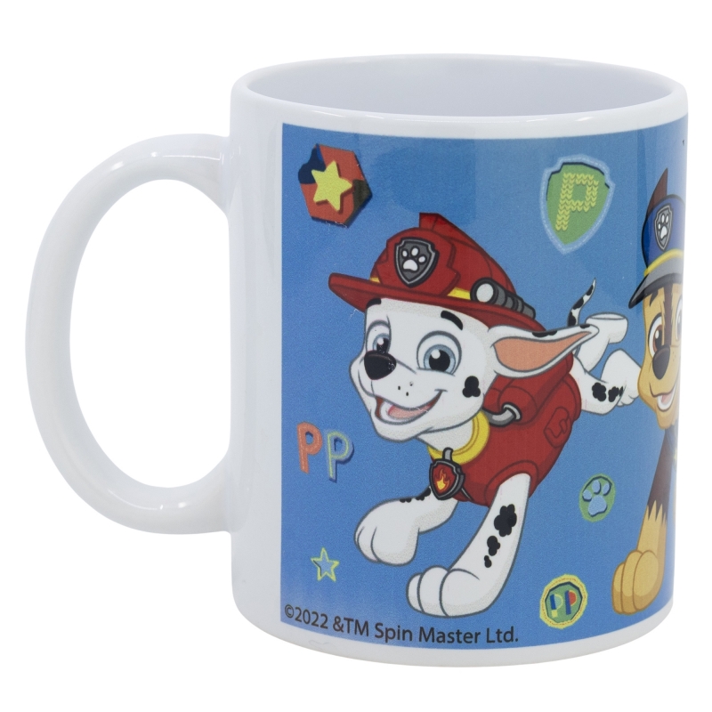 CERAMIC MUG 11 OZ PAW PATROL BOY FRIENDSHIP BADGE ROD