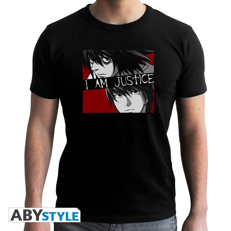 Death Note - T-shirt ( i am Justice) man SS Black