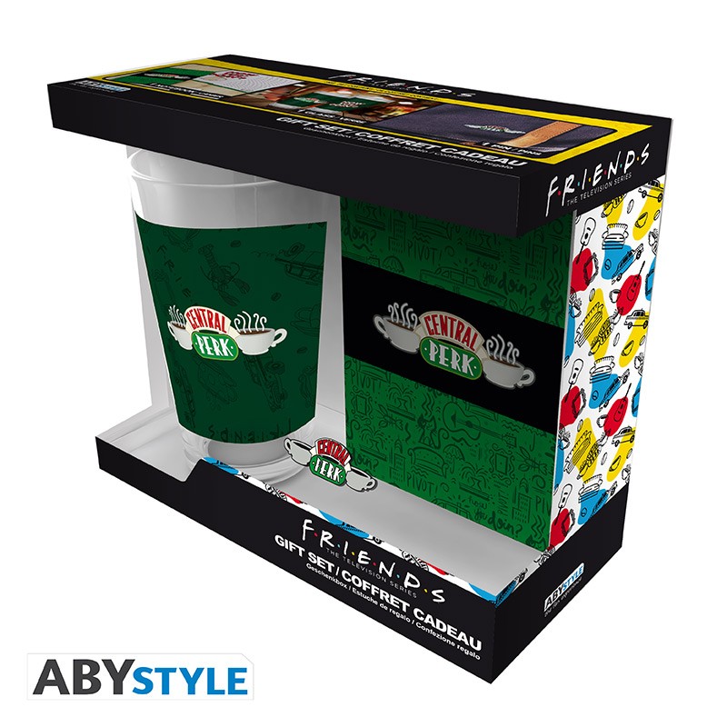 Friends - Pck XXL glass + pin + pocket notebook "Central Park"