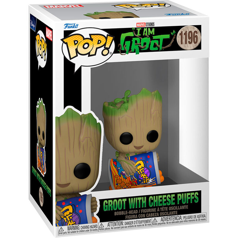 POP figure Marvel I am Groot - Groot with Cheese Puffs