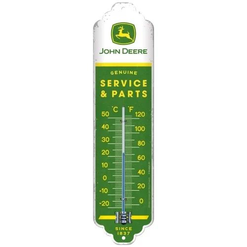 Termometer "John Deere -   Service & Pa", 6,5 x 28 cm,  metall"