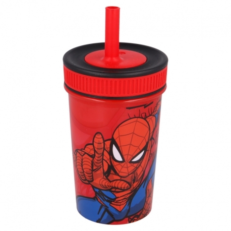 Spiderman - Leak Proof Silicone Straw Tumbler 465ml