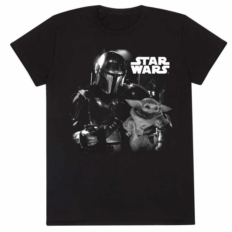Star Wars: Mandalorian - BW Photo (Unisex Black  T-Shirt)
