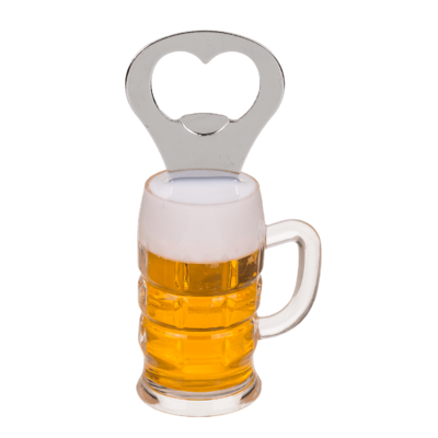 Metal bottle opener , Beer glass w magnet 10,5x3,5