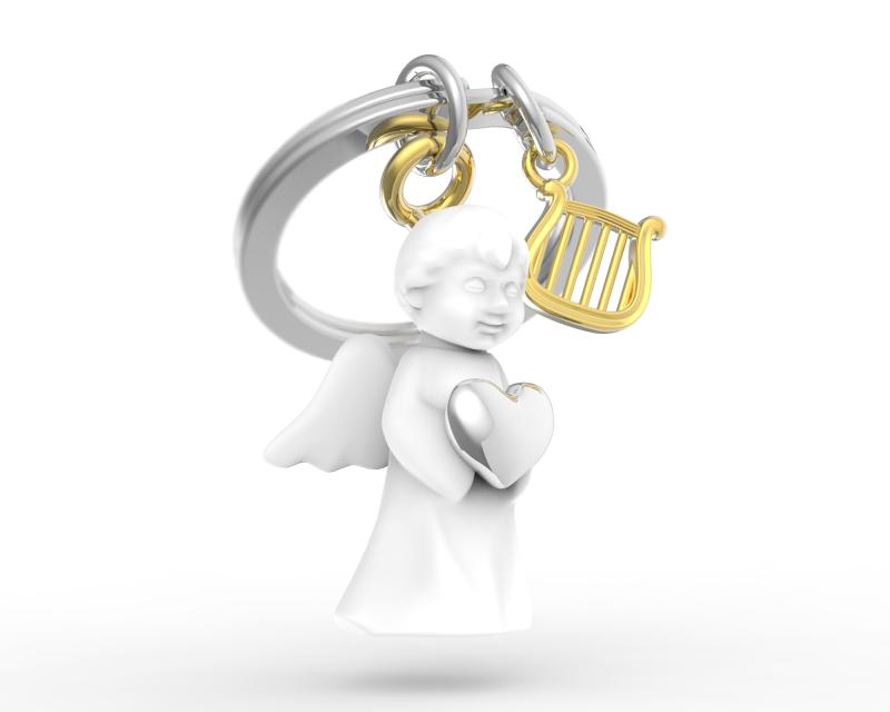 Nyckelring/Berlock Ängel, harpa