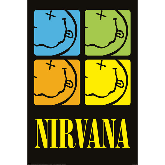 POSTER NIRVANA SMILEY SQUARES