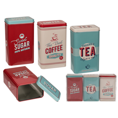 Rectangular tin box  (Coffe, Tea & Sugar)