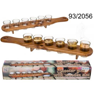 Shot Glass (6st) with Wooden Holder