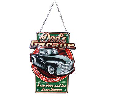 Väggdekal metall 30x40cm Dad's Garage