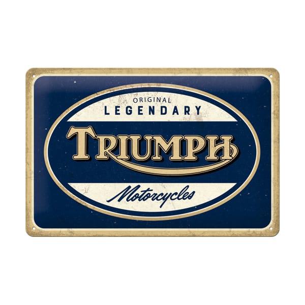 "Metallskylt "Triumph - Legendary  Motorcycles" 20x30 cm"
