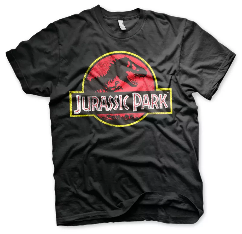 Jurassic park distressed logo -t-shirt- black