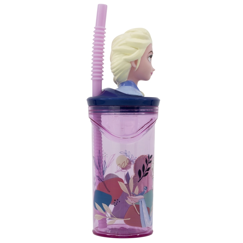 Stor tumbler - dricksglas med sugrör med stor Elsa figur från Disneys Frozen (Frost)