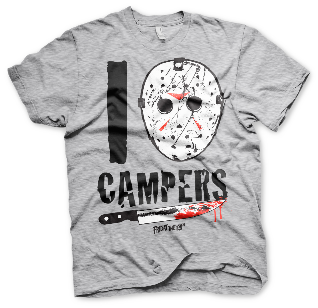 Friday The 13th - I Jason Campers T-Shirt / Ljus Grå