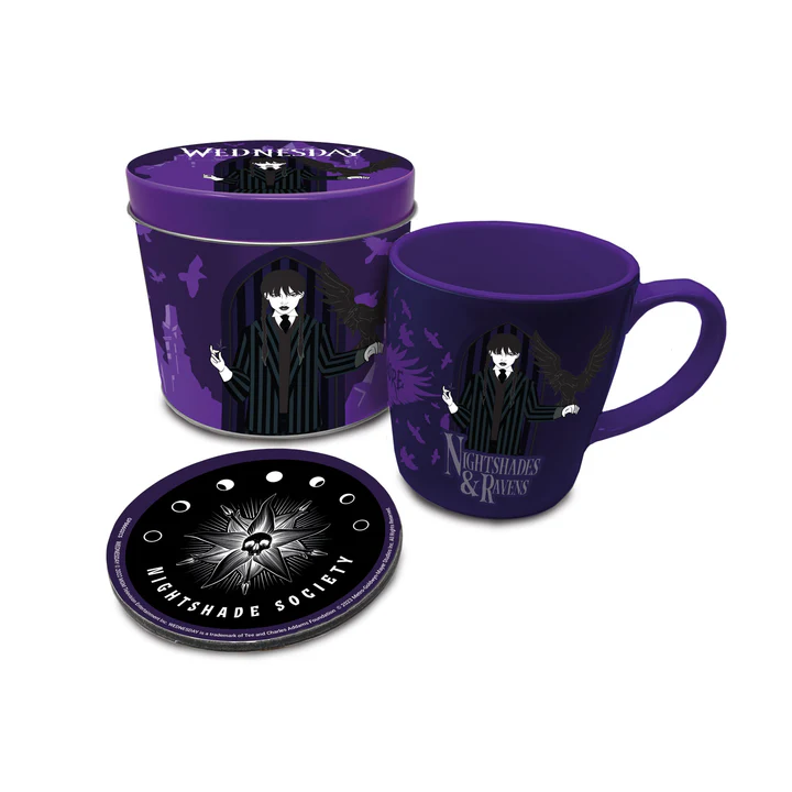 Wednesday (Nightshades & Ravens) Mug & Coaster in Gift Tin