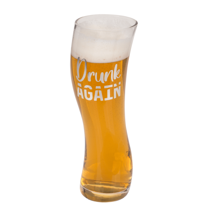 Wobbly beer glass, Drunk Again. ca569ml