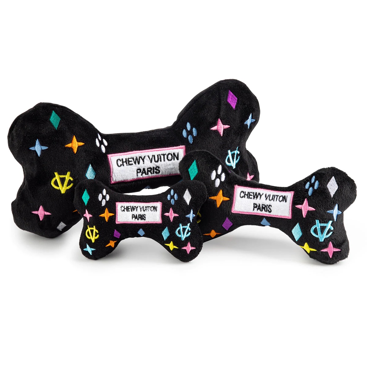 Haute Diggity Dog Chewy Vuiton hundleksak med pipljud svart monogram