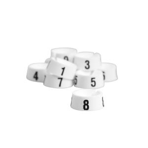 MÄRKBRICKA 25 ST/STORLEK VIT MED SVART TRYCK. Ange vilka storlekar som önskas i meddelanderutan på orderformuläret.