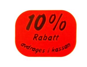 ETIKETT 35X26 MM 10% RÖD