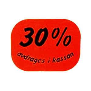 ETIKETT 35X26 MM 30% RÖD