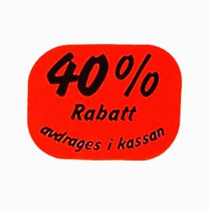 ETIKETT 35X26 MM 40% RÖD