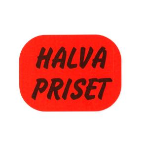 ETIKETT 35x26 MM HALVA PRISET RÖD