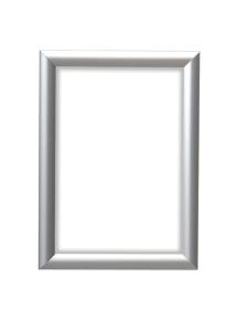 Silverfärgad snäppram i aluminium. Storlek A4.